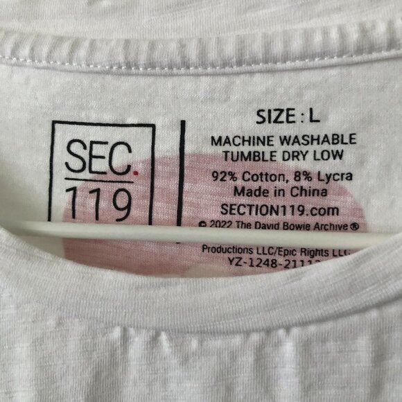 BOWIE SEC. 119 T-SHIRT TEE SECTION 119 SIZE L THE JEAN GENIE NWOT - Picture 5 of 5